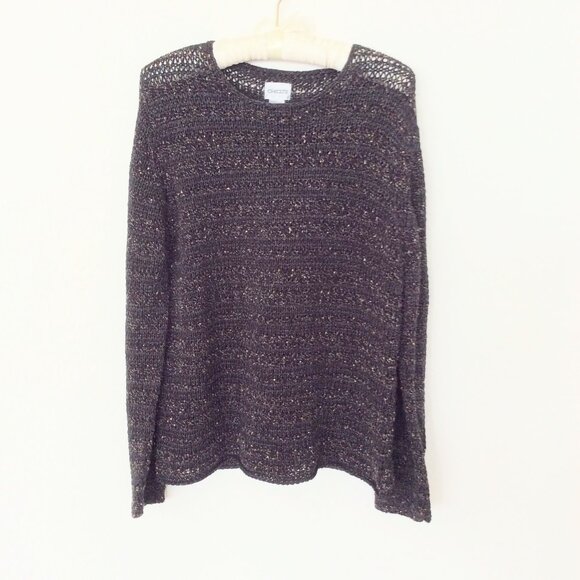 Chico's Open Knit Pullover Sweater Size 2 (Women's 12) - Picture 3 of 8